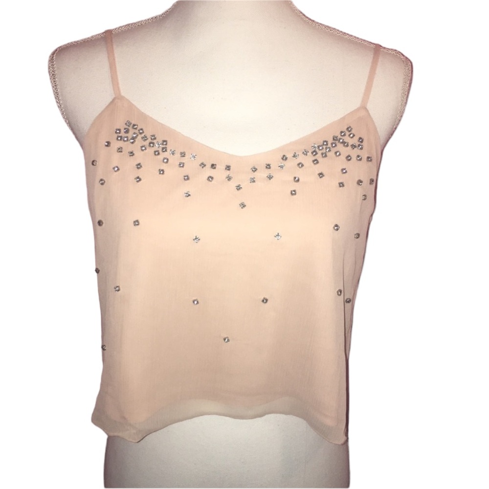 Lauren Conrad Crop Lightweight Rhinestone tank top.